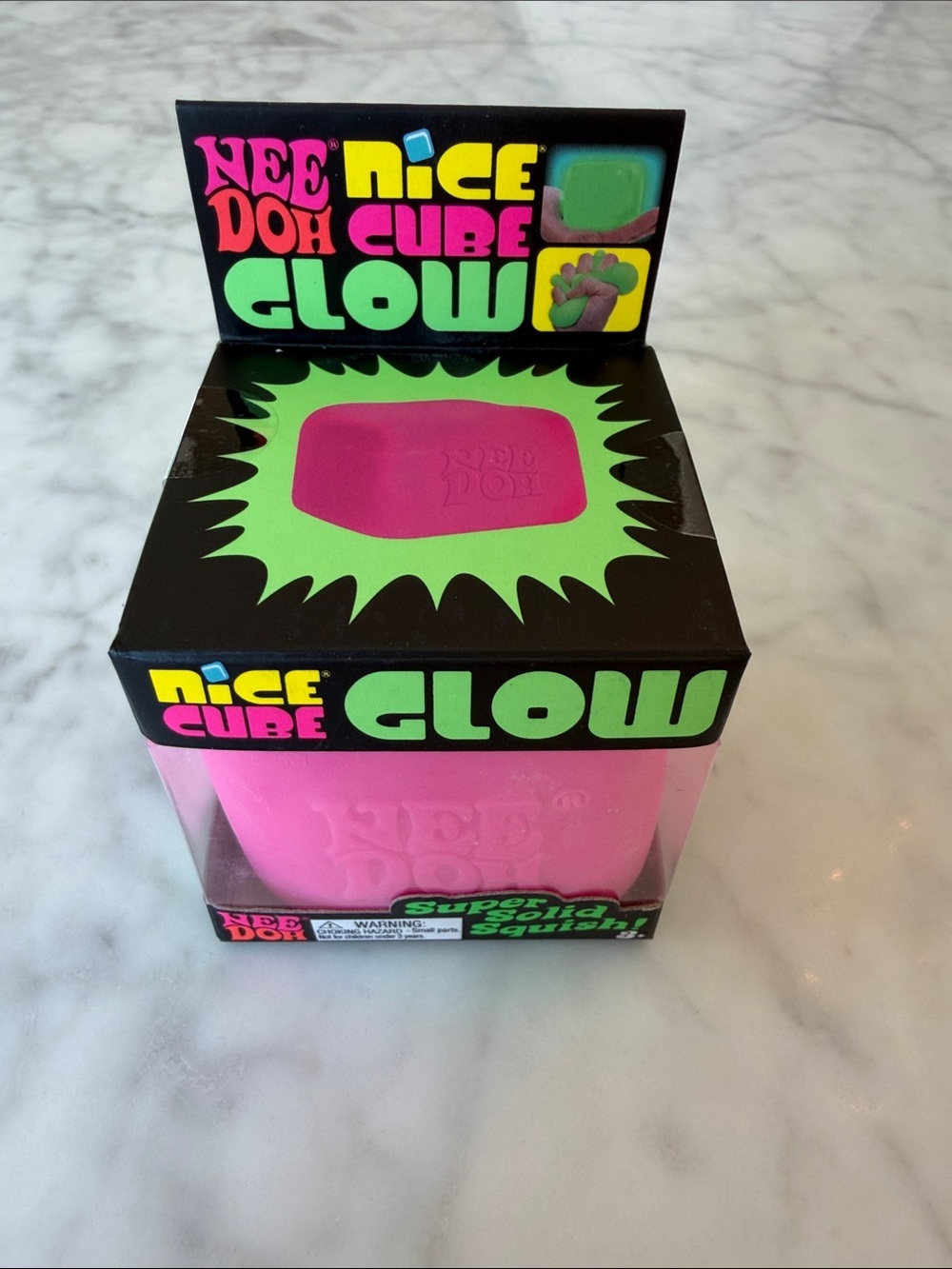 NWT NEE DOH VIRAL Nice Cube Glow Pink Sensory Squishy